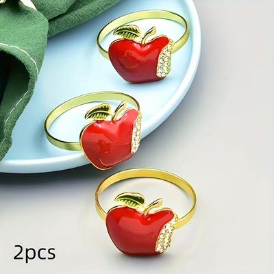 2 pièces Anneaux de Serviette Exquis Résistants à l'Usure Décoration de Table Attache-Serviette Ménage Style Occidental Accessoires d'Assiette de Banquet