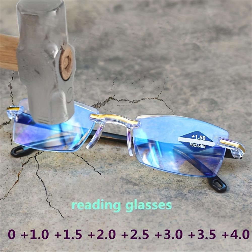 3PCS Fashion Lightweight Reading Glasses Presbyopia Glasses Blue Light Blocking Glasses Rimless High-Definition Reading Glasses