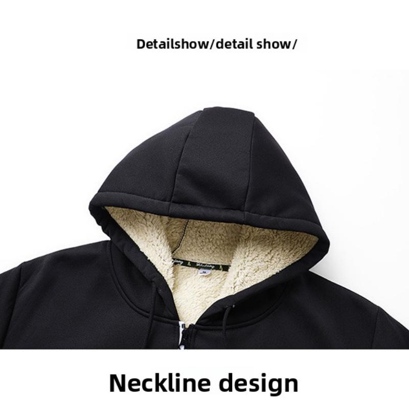 Herbst Winter Neuer Mantel Lammwolle Verdickter Mantel Strickjacke Kapuzenpullover Europäische Größe Lammwolle Lässiges Sweatshirt