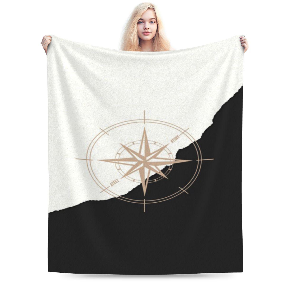 ATEEZ Compass Logo Personalized Soft Decorate Home An UltraSoft Micro Fleece Blanket 75x100cm 30x40in