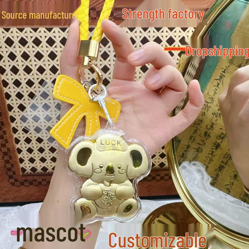 Shuibei 999 Pure Gold Koala Pendant - Peace & Joy Charm for Phone, Bag, or Keychain