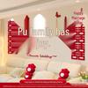 Bridal Chamber Set: Double Happiness Wall Stickers for Wedding Decoration In Bedroom & Living Room
