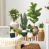 Artificial Green Plant Potted Wall Sticker Waterproof Eco Friendly PVC Removable Self Adhesive Decor For Living Room Entrance Wall