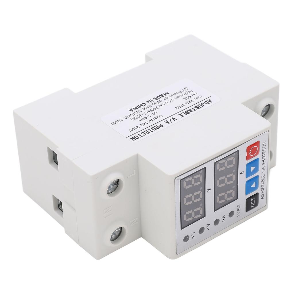 Over Under Voltage Protective Device Adjusting Dual Display Overcurrent Overload Arrester 40A 240V‑300V