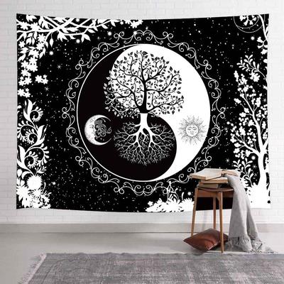 Tarot Tree of Life Sun Moon Yin Yang Bagua Tapestry Skull Planet  Wolf  Bedroom Room Aesthetics Home Decor