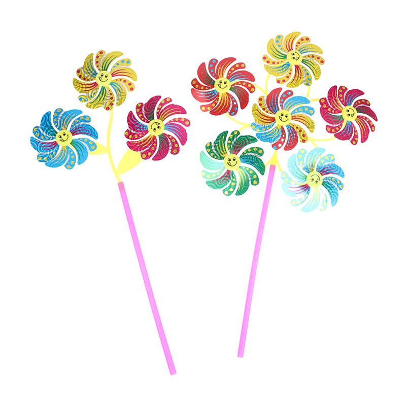 Colorful Windmill Cartoon Pinwheel Wind Spinner Home Garden Yard Decor Kid Toy