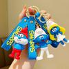 Smurfs Papa Jokey Smurf Smurfette Silicone Keychain Bright Colorful Cartoon Pendant