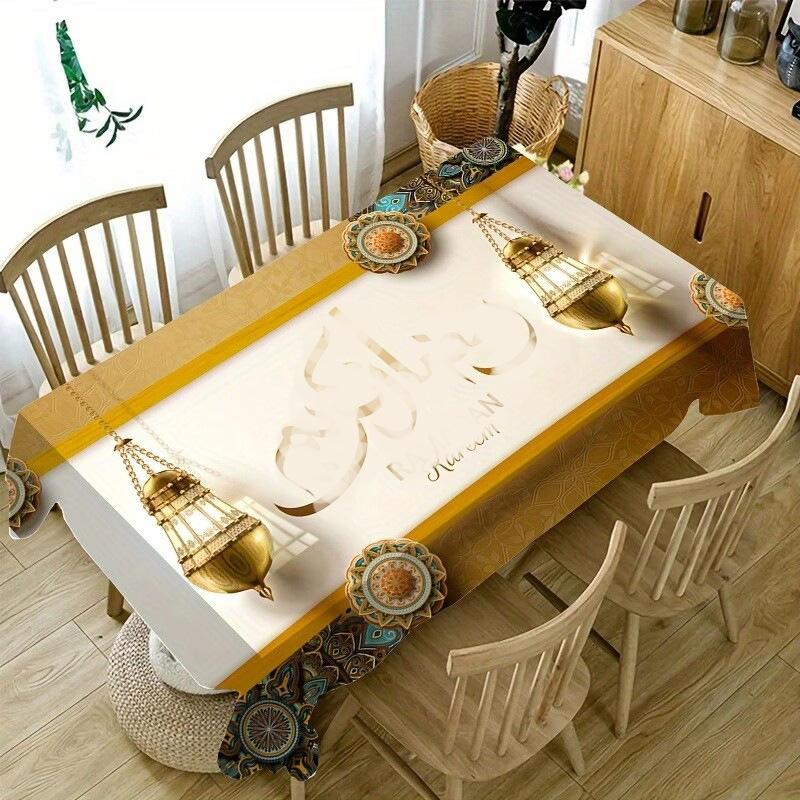 Mystic Moon Festival Table Cover - Ethnic Printed Decor for Dining, Party, and Home Holiday Tablecloth Wrinkle-Resistant