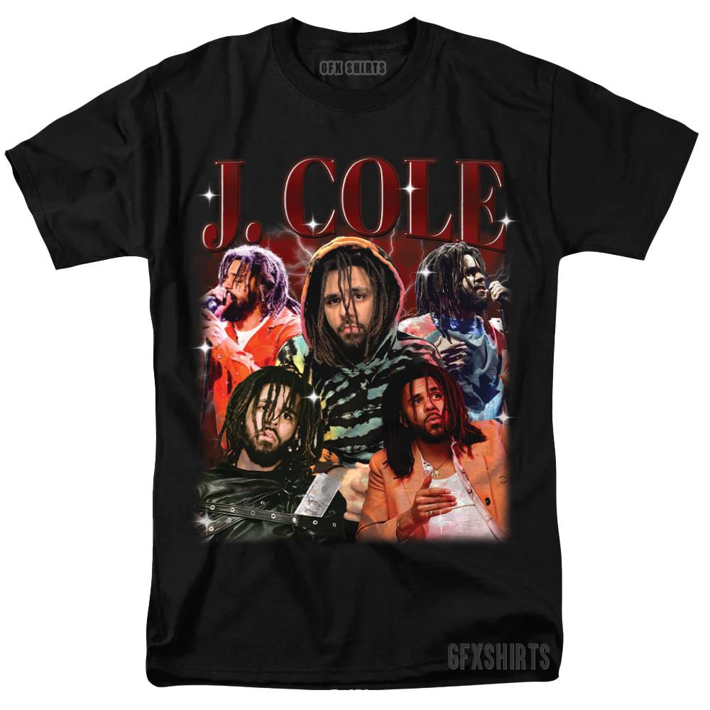 J Cole Koszulka Merch z Trasy Hip-Hop Rap Lata 90 Styl Vintage Graficzny Design Koszulka