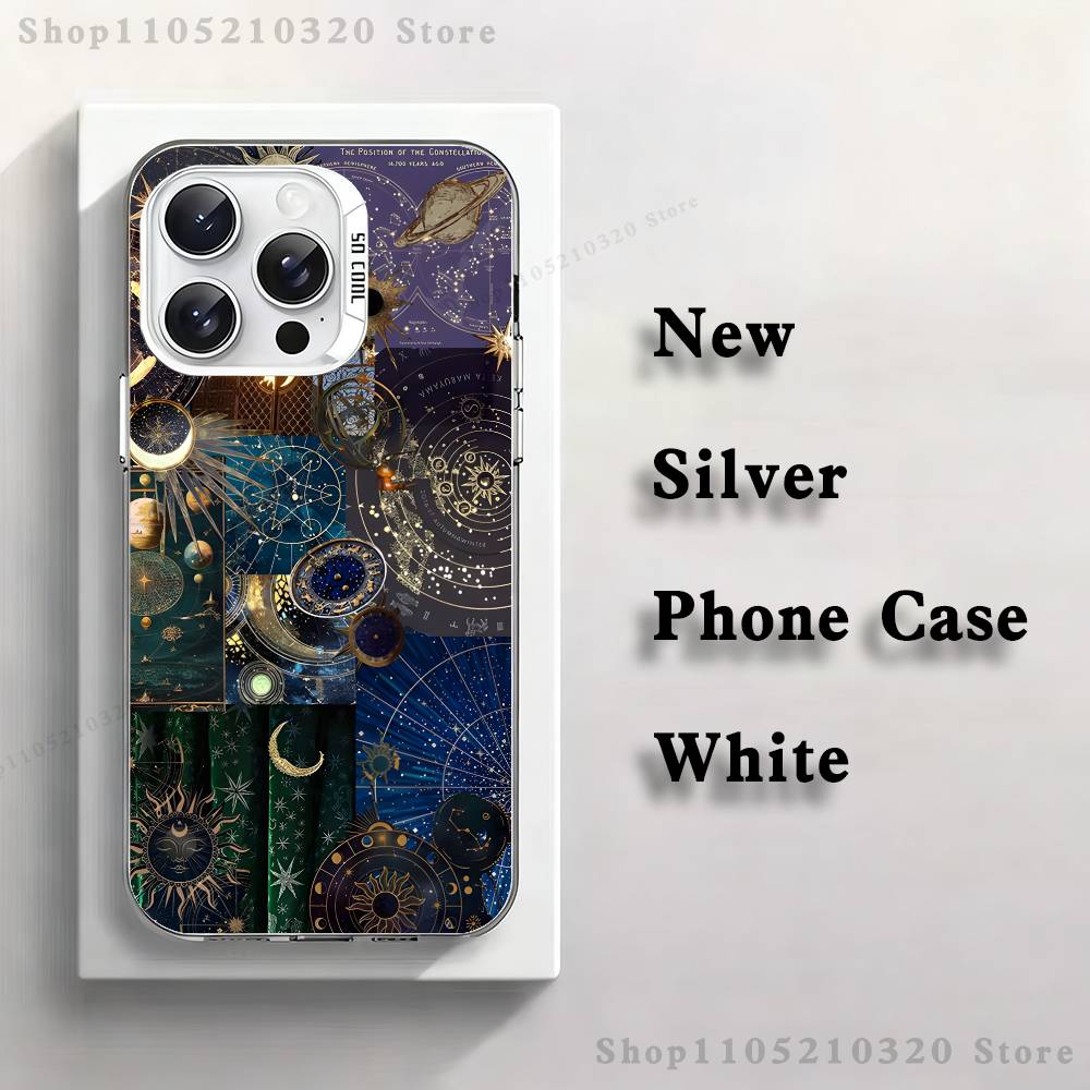 

Aesthetic Print Sun Moon Phone Case For iPhone 17,16,15,14,13,12,11,Pro,Max,Plus,Mini,XS,SE Anti Fall White Matte Hard Bumper iPhone15pro