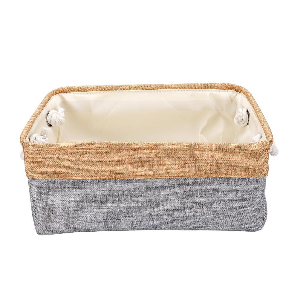 Linen Storage Basket Soft Fabric Organizer with Rope Handles Modern Nordic Style Lightweight Storage Box for Bedroom