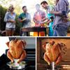 Chicken Holder for Grill and Smoker Stainless Steel Beer Chicken Stand With12 Slots Chicken Wing Leg Rack Barbecue Skewers