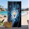 Asciugamano da Spiaggia Stampato Manchester City Asciugamano Morbido ad Asciugatura Rapida Coperta da Spiaggia Rettangolare Grande Portatile per Viaggio Piscina