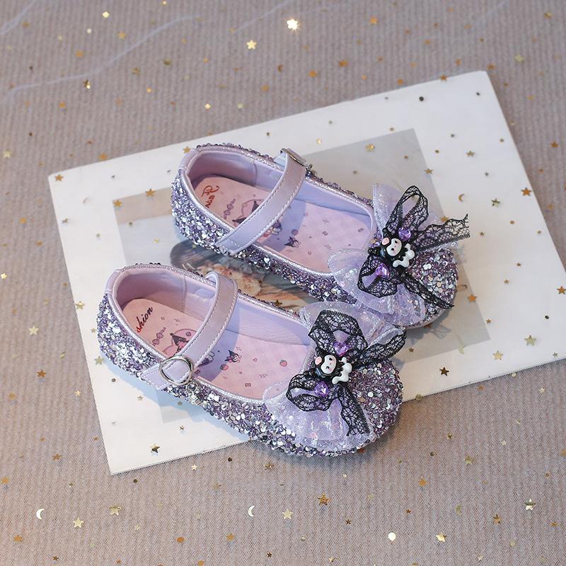 Girls Shiny Princess Performance Leather Shoes Bowknot Cartoon Doll Kids Crystal Single Shoes 22