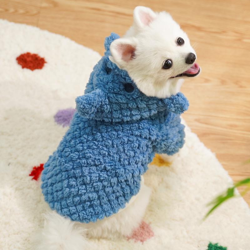 Cute and Thick Clothes for Pet Dogs and Cats In Autumn and Winter. Dogs Can Be Transformed Into Cats, with Funny Fleece Added