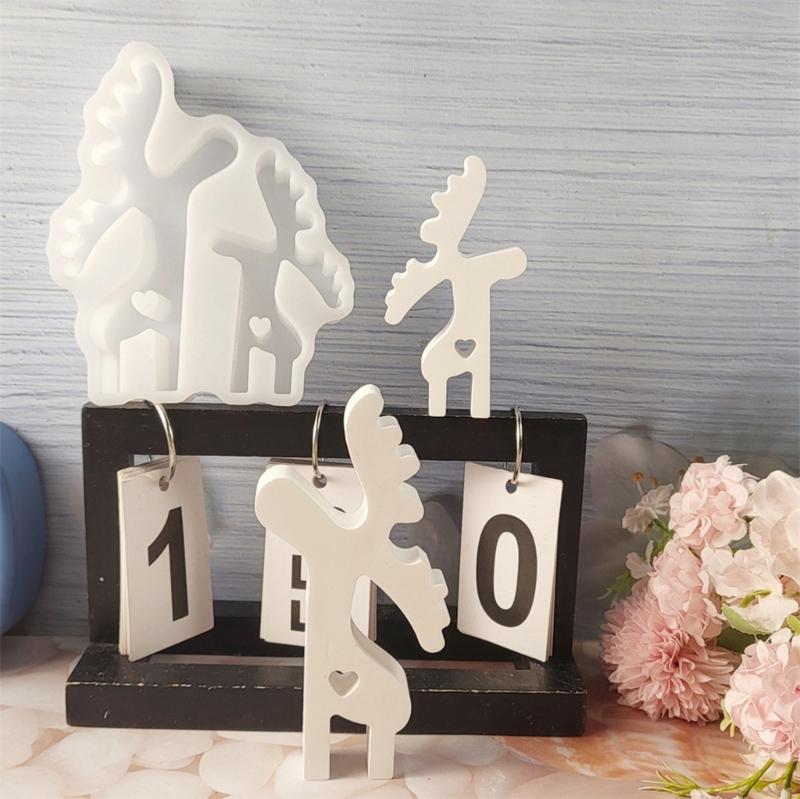 Reindeer Silicone Mould Casting Molds Christmas Elk Candle Molds Ornament Molds Epoxy Resin Molds Candle Making Molds