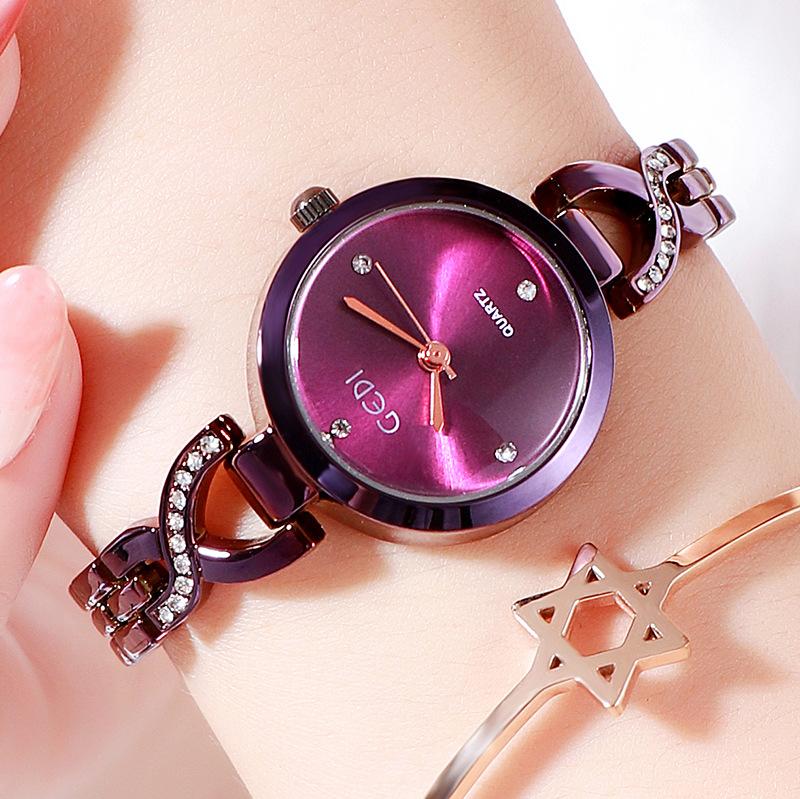 Korean Fashion Student Quartz Watch, Trendy Girlfriend Small Dial Women'S Watch, Exquisite Diamond-Encrusted Women'S Watch