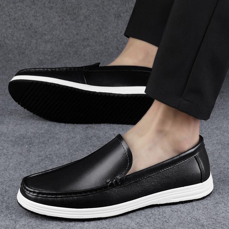 High Quality Genuine Leather Shoes Massage Soles Office Commuting Men's Business Shoes Interview Versatile Men's Driving Shoes