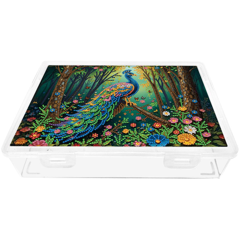 DIY Flower Plastic Large Capacity Diamond Painting Storage Box Exquisite Craft Supplies Storage Box for Home Holiday Gifts