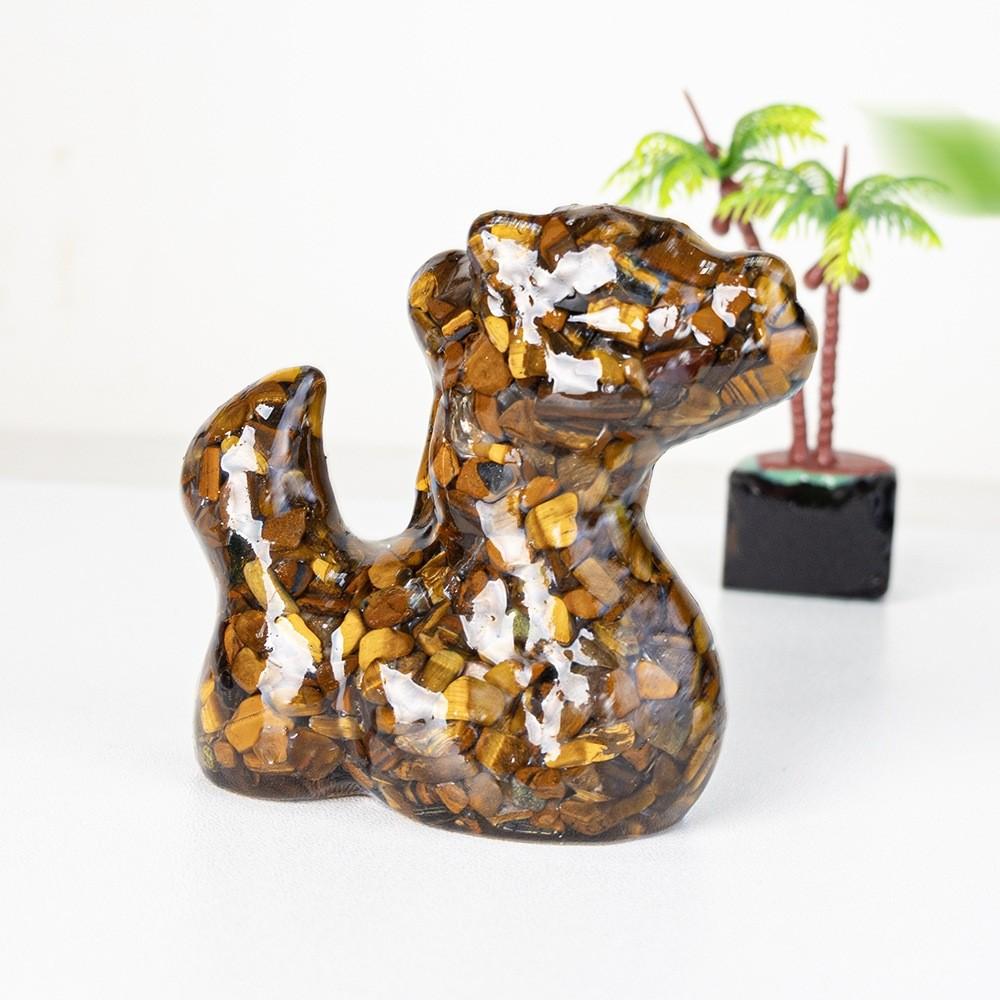 Resin Animal Figurine Home Decor With Natural Crystal For Office And Gift Ideas