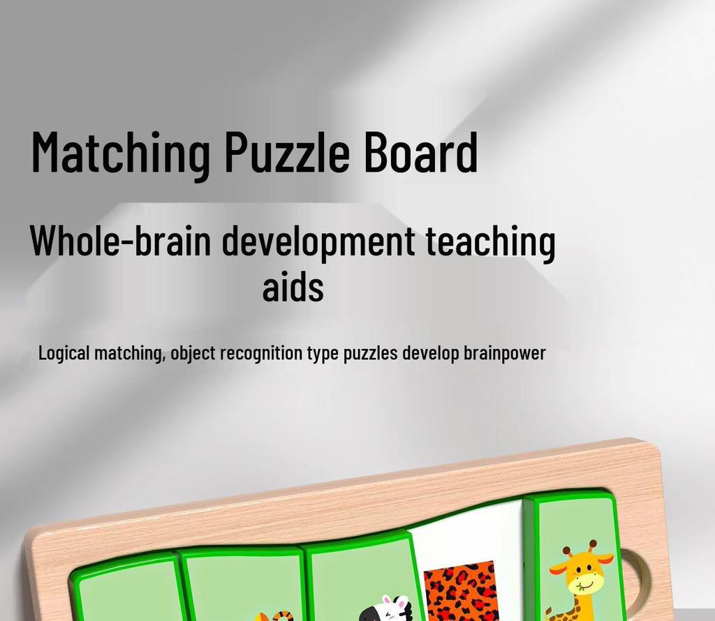 Children's Educational Wooden Puzzle Cards: Develop Cognitive and Logical Thinking with Building Blocks