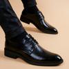 Business Formal Wear Men's Leather Shoes British Youth Trend Casual Men's Leather Shoes Black All-match