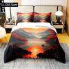 Japanese Landscape Duvet Cover Set For Teens Adults Queen Quilt Covers Lightweight Down 2 Pillowcases 1 Duvet Cover No Comforter