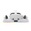 VR Charging Dock Station for MQ 3S Headset and Controllers with LED Indicators and Colorful Lighting Effects