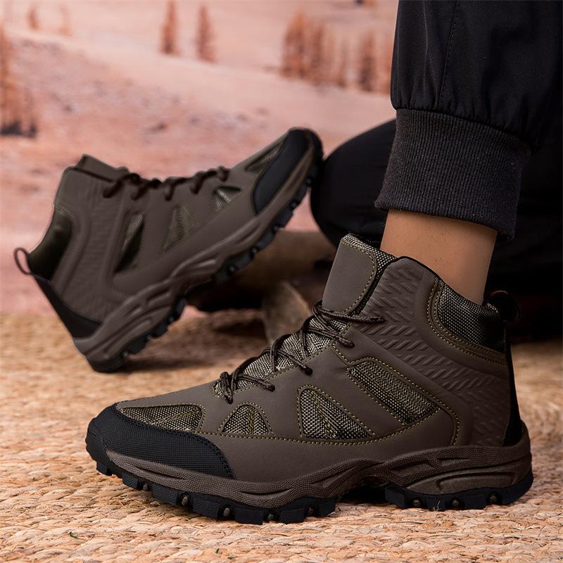 

Новые зимние большого размера мужские и женские одинарные ботинки с высоким верхом, обувь для активного отдыха, походная обувь, пара 46