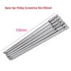 6-Piece 150mm Long Phillips Screwdriver Bit Set, PH1 & PH2, S2 Material