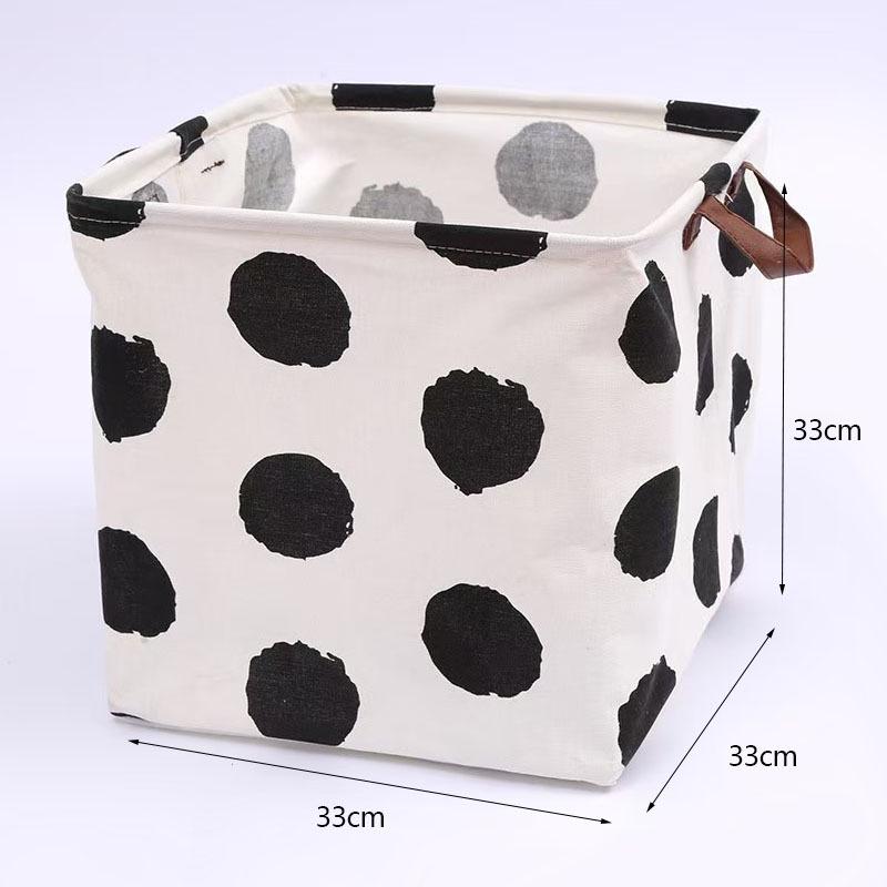 Large Waterproof Cotton Linen Storage Basket for Laundry and Toys