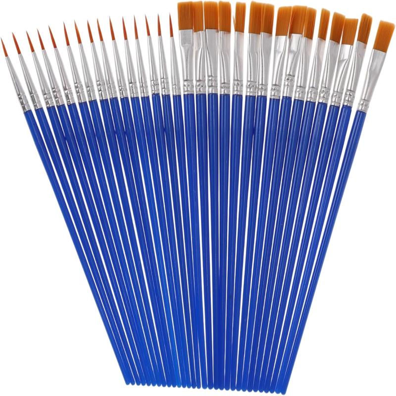 Zestaw 6/12 sztuk Pędzli Malarskich Dla Dzieci Akrylowych Z Płaskimi Okrągłymi Szpiczastymi Pędzlami Rzemieślniczymi Akwarelowymi Olejnymi