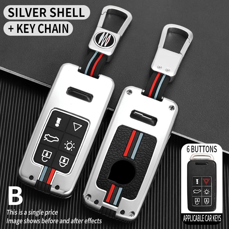 Interior Mouldings 5/6 Buttons Zinc Alloy Car Key Case Cover Protect Shell Fob Fob For Volvo XC60 V60 S60 S80 XC70 V40 Car Key D