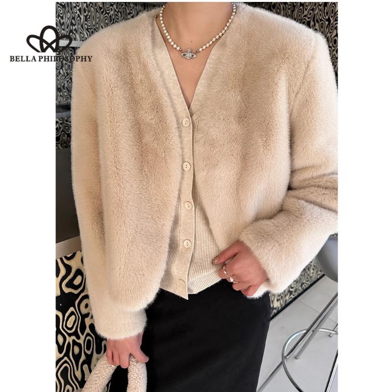 Fall and Winter Faux Fur Mink Hair Short Fur Coat Short Top Female New Faux Fur Hugh Quality Casual Style Coat