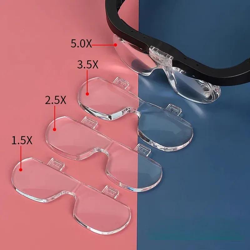 Magnifying Glasses With light LED Reading  Watchmaker Repair Wearing Magnifier 1.5X 2.5X 3.5X 5.0X Usb Rechargeable