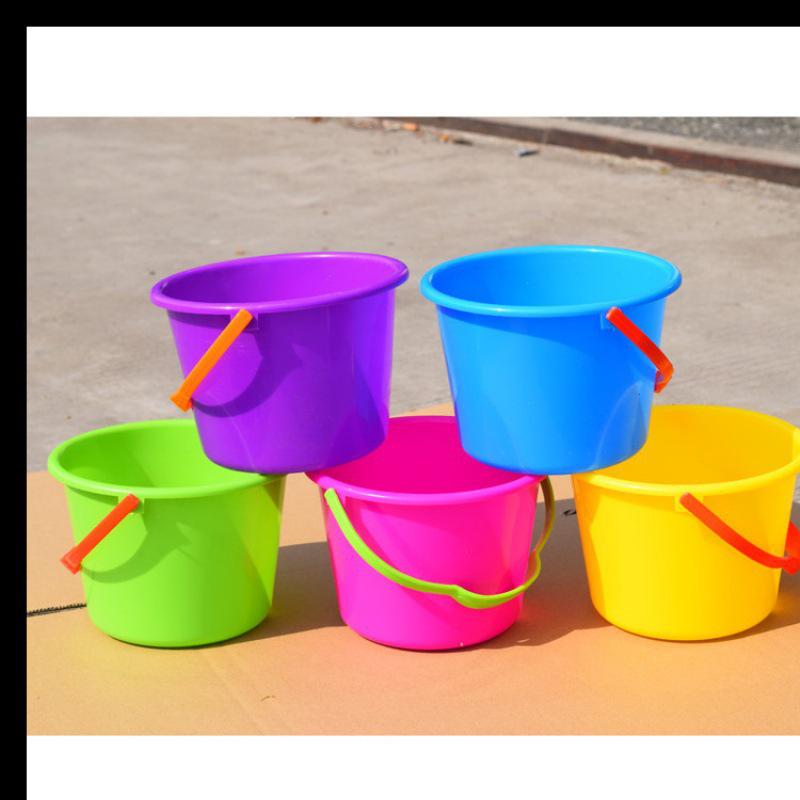 Colorful Small Handheld Plastic Bucket for Kids - Water Play, Sand Play, Fishing, and Cleaning