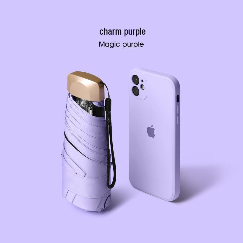 Women's Mini Five-Fold UV Protection Sun & Rain Umbrella - Compact, Portable, Ultralight