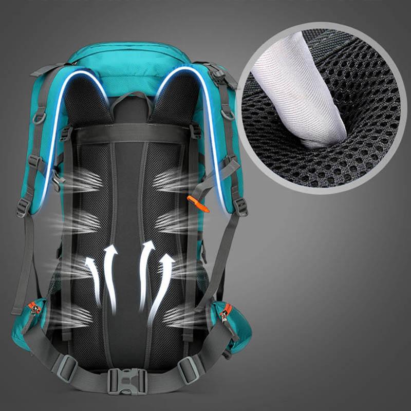 60L Camping Backpack Large Capacity Men Outdoor Sports Climbing Bag Waterproof Mountaineering Hiking Cycling Trekking Rucksack