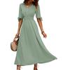 Summer Women's Dress Elegant V-Neck Long Solid Color Commuter Corset Dress