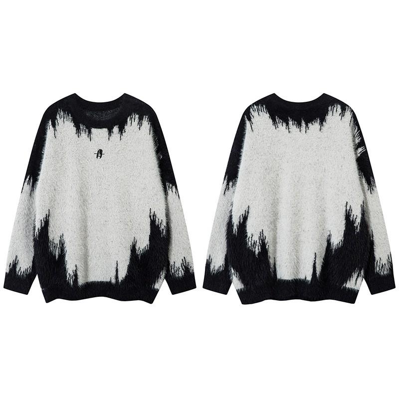 Unisex Oversized Cozy Knit Sweater With Faux Mink Texture Streetwear Style Winter Warm Pullover Youth