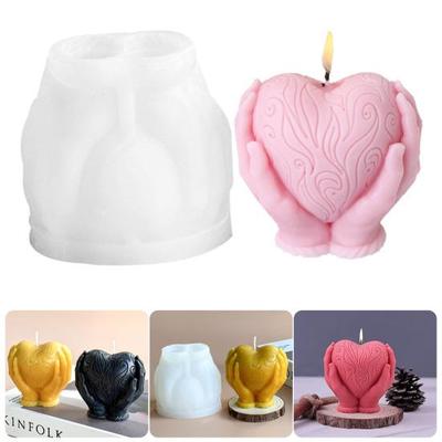 Mum Kalıp Kalp Şekli Silikon Aromaterapi Kalıp DIY Sabun Kalıp Düğün Yıldönümü Ev Dekor için