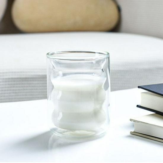 Colored Double-Walled Spiral Glass Cup: Ideal for Milk, Coffee, Mousse, Juice At Home or Office.