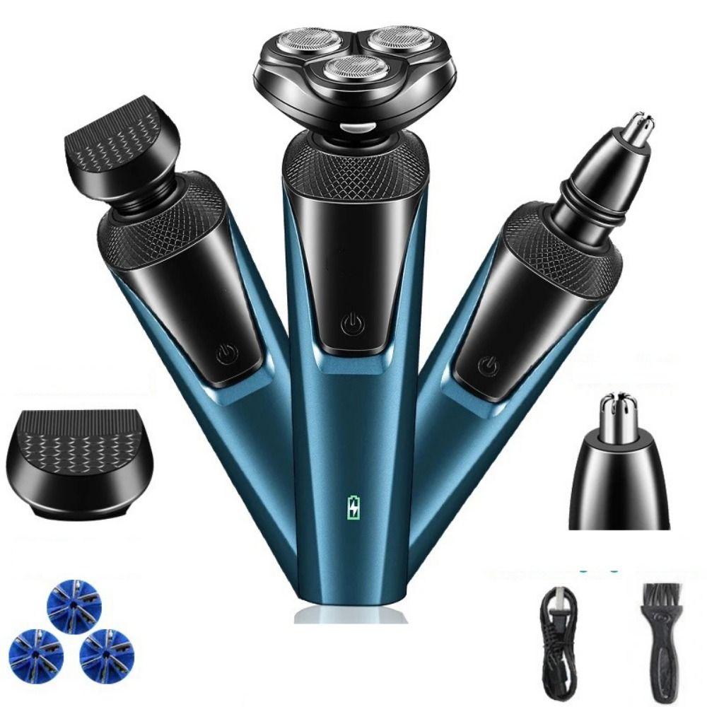 

Моющаяся электробритва 3 в 1, перезаряжаемая через USB, портативный триммер для бороды, для мужчин