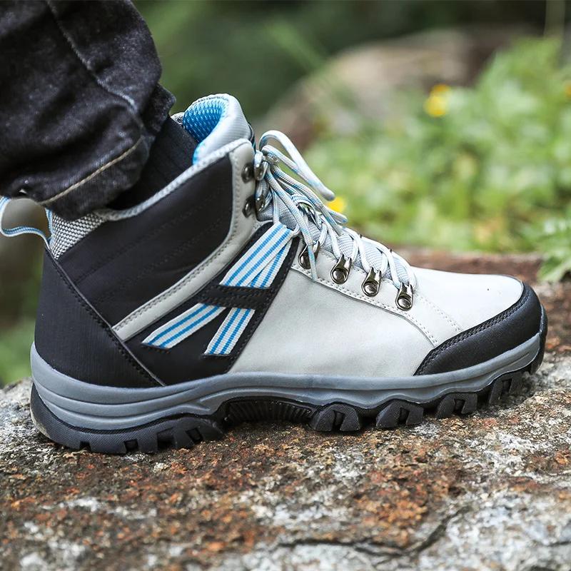 Fashion Outdoor Shoes Waterproof Walking Hiking Boots Non-Slip Warm Tactical Trekking Shoes for Men 2024 Large Size
