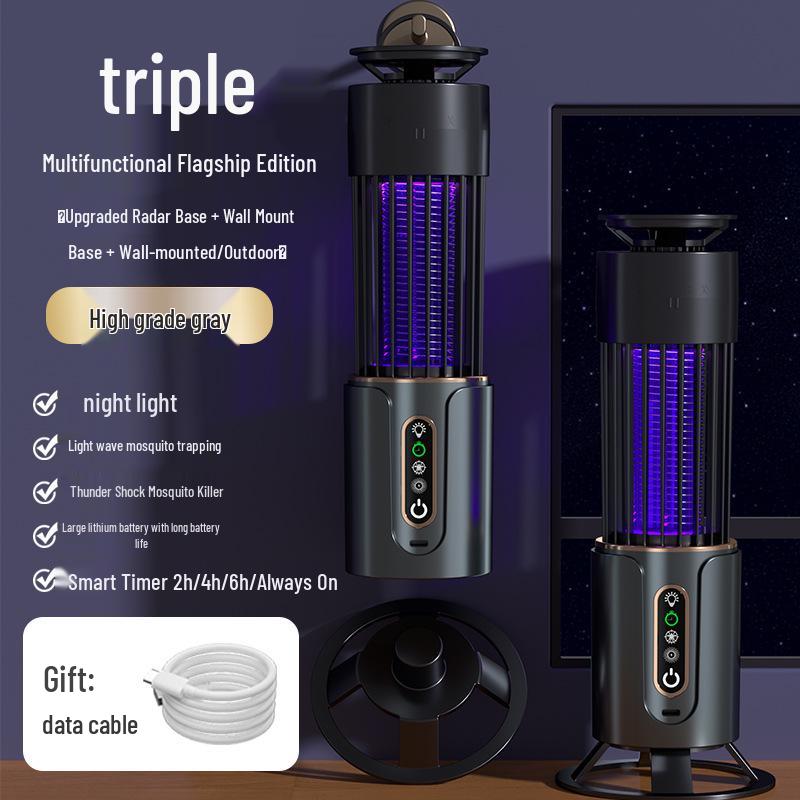 USB Electric Shock Mosquito Killer Lamp with UV Photocatalytic Trap for Home and Dormitory Use