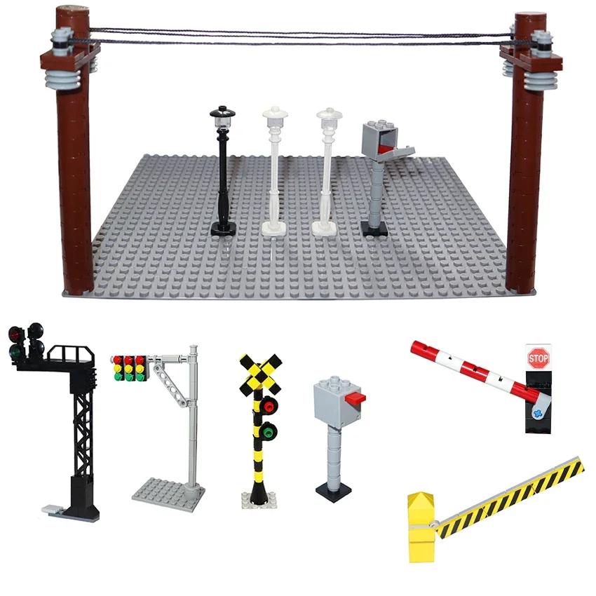 Non-Toxic Moc City Traffic Road Signs Signal Light Building Block Bike Bicycle Scooter Motorcycle Vehicle Scene Construction Accessories