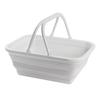Pearl Metal Foldable Basket Car Indoor Outdoor [Online Exclusive] Multi-Purpose Bucket, Square, White, Storage, Wash, Fishing, Cleaning, Laundry,
