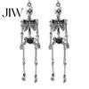 Dangle Drop Earrings 1 Pair Halloween Earrings, Spooky Gothic Skeleton Punk Skull Articulated Jewelry for Women Party Accessories