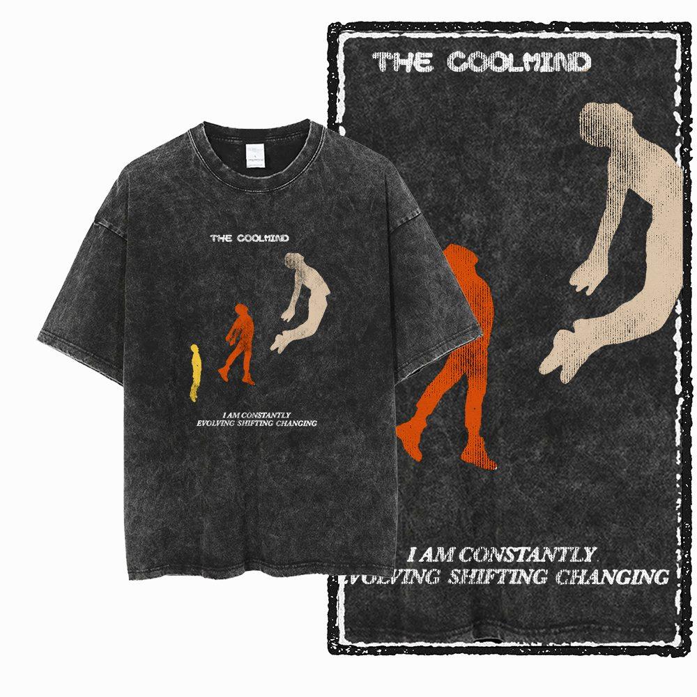 G Acid Washed Black Cotton Unisexs Streetwear COOLMIND Graphic Tshirt Big Size Cool Oneck Unisexs Tee Tshirt