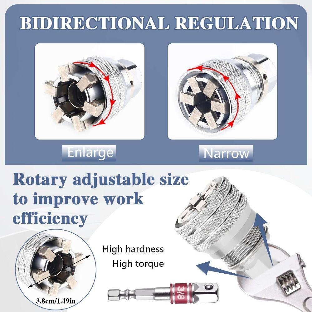 Heavy Duty Hex Wrench Adapter Kit Single-Hand Operation Multi-Function Socket Adapter  Automotive